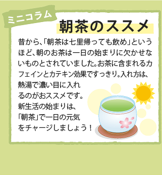 ミニコラム「朝茶のススメ」
