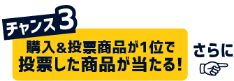 チャンス3 購入&投票商品が1位で投票した商品が当たる!