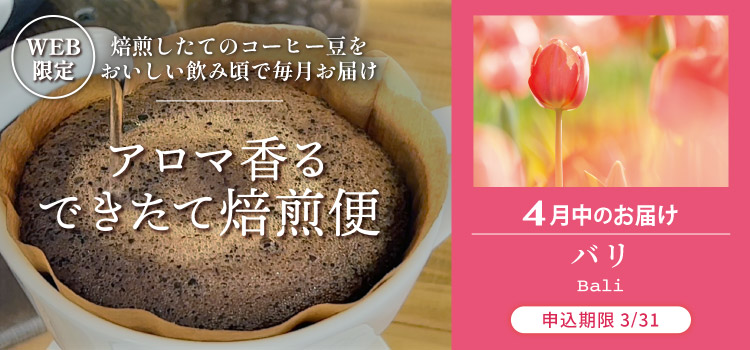 アロマ香る できたて焙煎便 4月中のお届け バリ