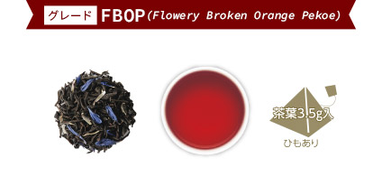 グレード:FBOP(Flowery Broken Orange Pekoe)
