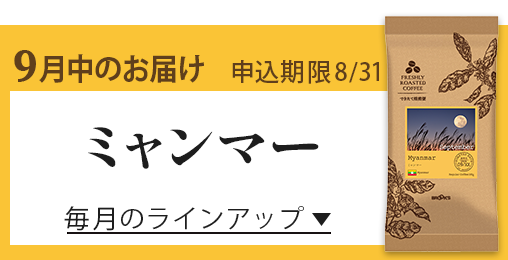 9月中のお届け 申込期限8/31 ミャンマー 毎月のラインアップ