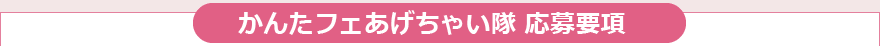 かんたフェあげちゃい隊　応募要項