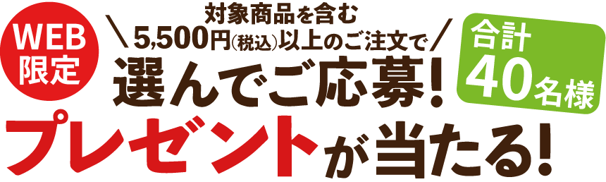WEB限定 ＼対象商品を含む5,500円(税込)以上のご注文で／選んでご応募!プレゼントが当たる! 合計40名様