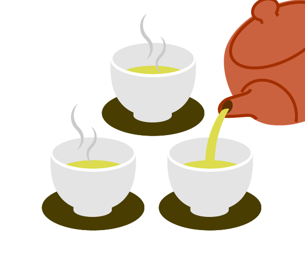 均一になるようにお茶を注ぐ