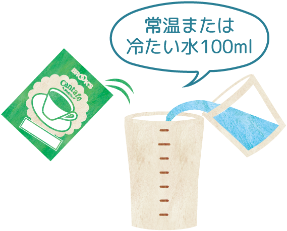 1 常温または冷たい水100ml