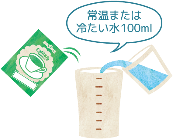 1 常温または冷たい水100ml