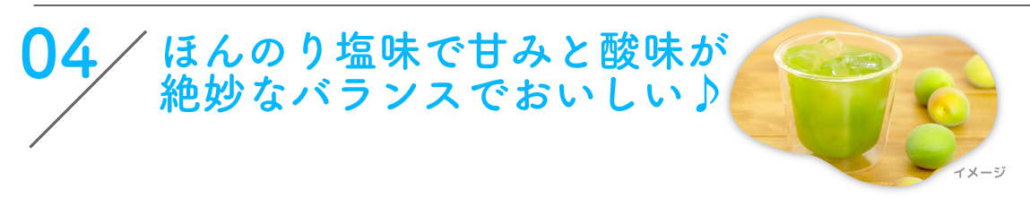 04：ほんのり塩味で甘みと酸味が絶妙なバランスでおいしい♪