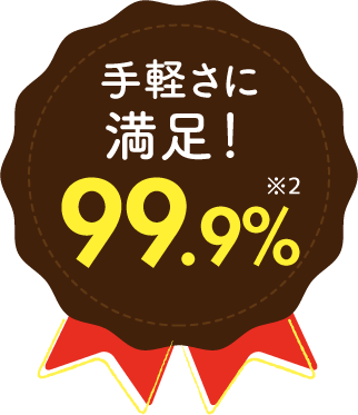 手軽さに満足!99.9%※2