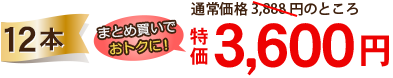 12本 まとめ買いでおトクに！ 通常価格3,888円のところ特価3,600円