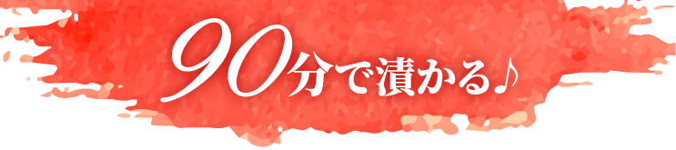 90分で漬かる♪