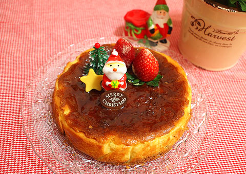 キャラメルフレーバーコーヒーのクリスマスチーズケーキ スイーツレシピなら スイーツカフェレシピ Brook S