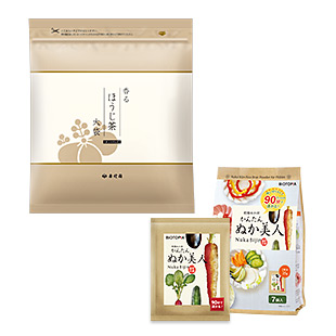 香るほうじ茶大袋とぬか美人7袋×2個セット