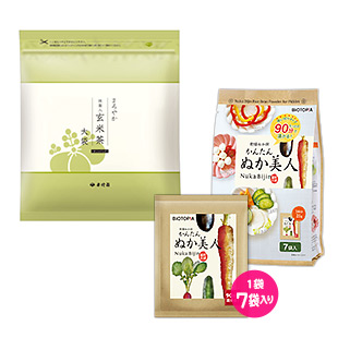 まろやか抹茶入玄米茶とぬか美人7袋×2個セット