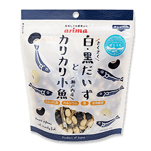 白・黒だいずとカリカリ小魚