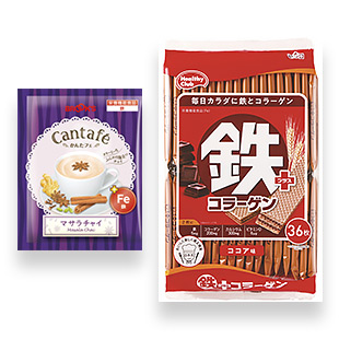 かんたフェ マサラチャイ＋鉄プラスコラーゲンウエハースセット