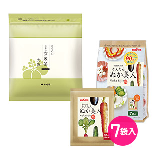 まろやか抹茶入玄米茶とぬか美人7袋×2個セット