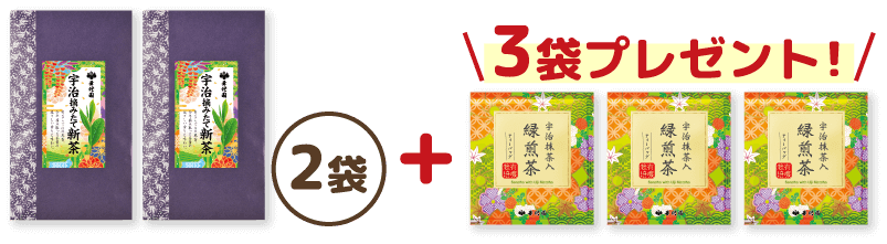 宇治摘みたて新茶 2袋セット 贅沢煎茶付