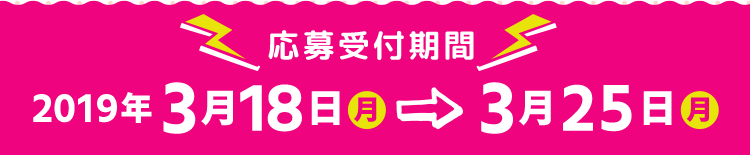 応募受付期間 2019年3月18日(月)～3月25日(月)