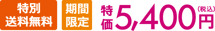 特別送料無料 期間限定 特価5,400円(税込)