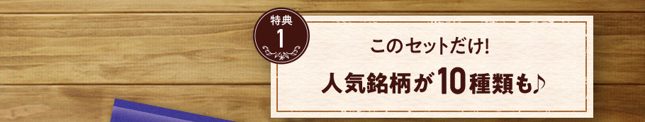 特典1　このセットだけ！人気銘柄が10種類も♪