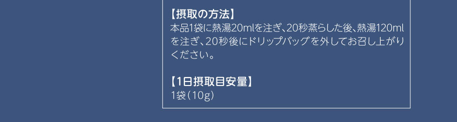 摂取の方法と1日摂取目安量について