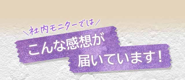 ＼社内モニターでは／こんな感想が届いています！